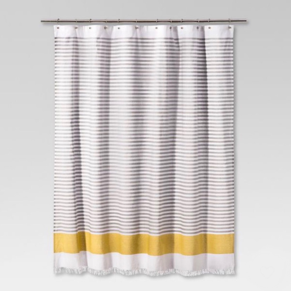 Dyed Shower Curtain Striped Summer Wheat - 72”x72”